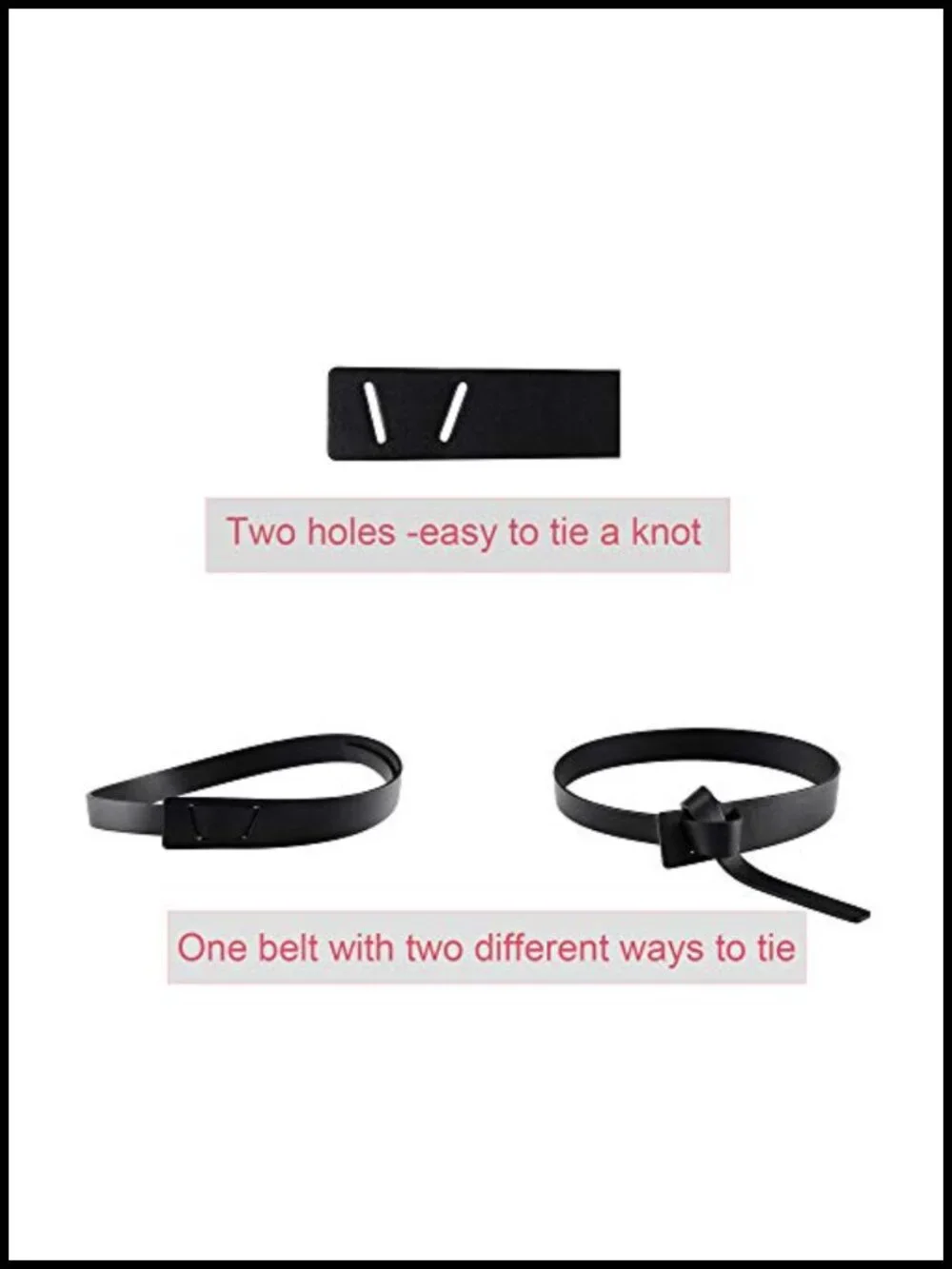 Women's Knot Belt Faux Leather Tie Waist Cinch Belt for Jeans Dresses